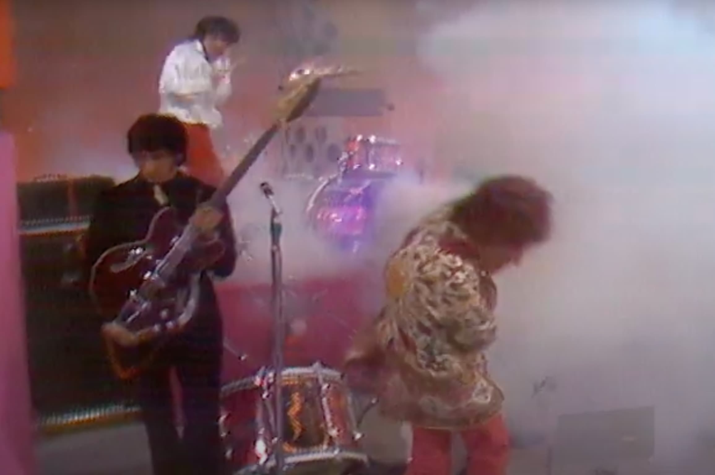 As per usual, the band began destroying their instruments following the song’s final notes. But after moments of kicking, smashing, and a small explosion lighting part of Moon’s set ablaze, the powder keg ignited, leaving the camera quaking, the ground shaking, and Moon and his bandmates sprinting away. 